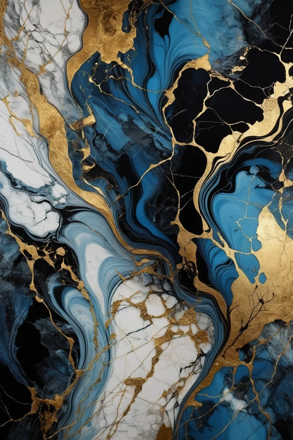 a beautiful abstract marble texture, with colors of black, blue and gold, highly detailed, intricate design, marble material, BY Anne Bachelier,