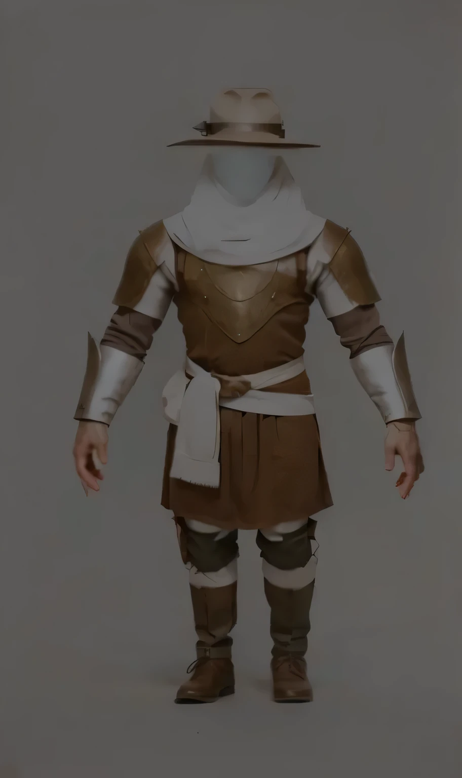 Me gusta este personaje. I would like to see him in pants that reach his waist., en lugar de la falda. Besides, the style should be the same as the photograph