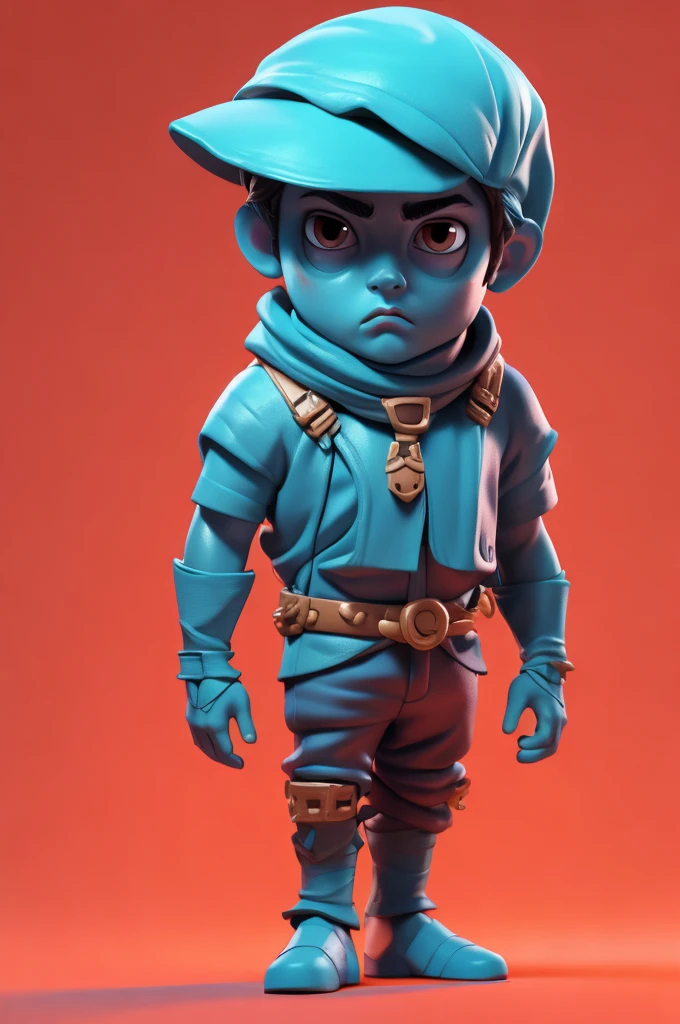 3D Characters,Conan,(whole body:1.2),Simple background, masterpiece,best quality,(red gradient background:1.1)