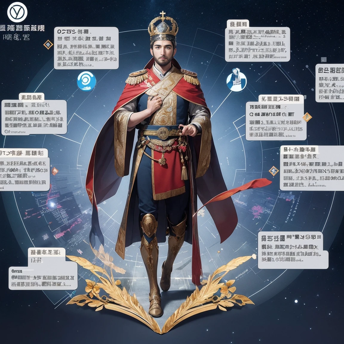 Future Roman Emperor Constantine I、Considered a leader with political astuteness and strategic insight。彼はEconomy and tradeの発展に重点を置き、Will pursue the prosperity of the galactic nation.。Also、彼はReligious Freedomを尊重し、People of different faiths々and will promote inter-ethnic coexistence.。 Constantine I was also a powerful military leader.、未来の彼は国家のSecurity guaranteesに重要な役割を果たすでしょう。He pursued a strategy that combined technological advances with military developments.、We will build modern defense systems to deal with future threats.。 Also、Constantine I recognized the importance of education.、It will focus on disseminating knowledge and promoting culture.。Through his reform of the education system and his encouragement of art and literature,、It will support the education and cultural growth of the people.。 All in all、The future Emperor Constantine I was a strong and ambitious leader.、Economy and trade、Religious Freedom、Security guarantees、We will pursue the development and prosperity of our galactic nation in many areas, including education.。masterpiece。top-quality。Super beautiful。The ultra -The high-definition。detaileds。exquisite。Character Settings。Concept Art。Digital Art。Full body portrait
