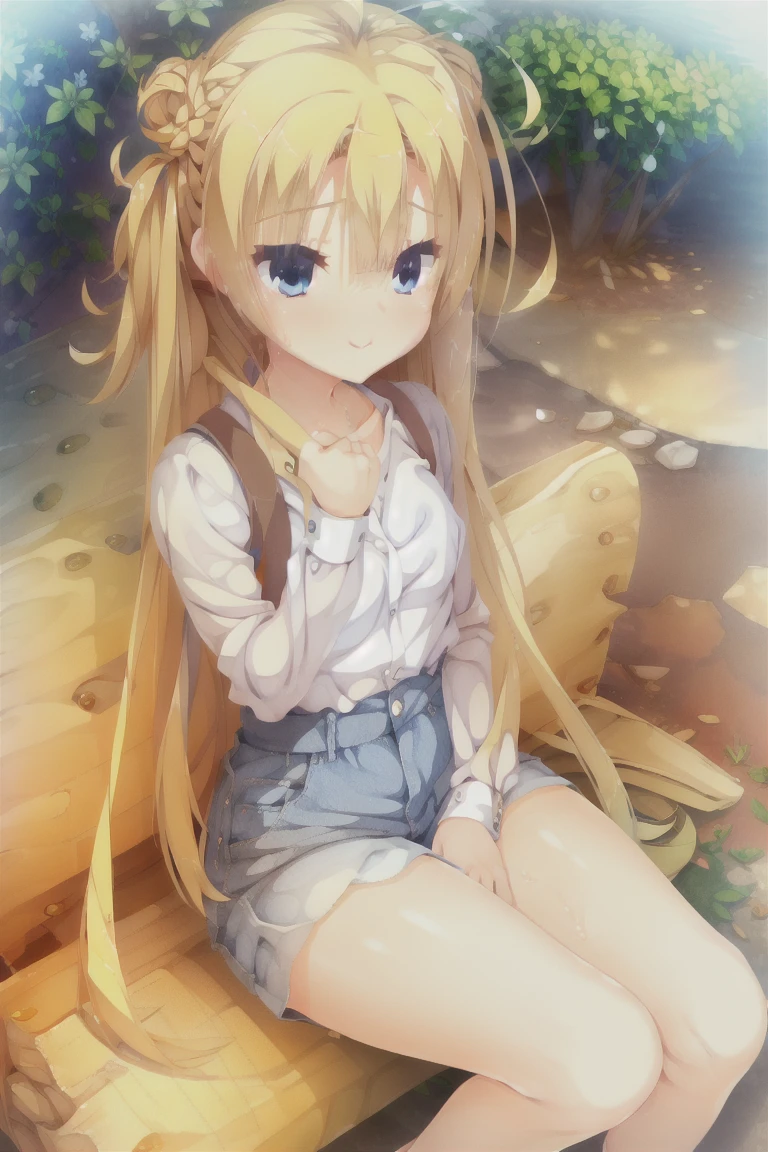 (Highest quality, masterpiece, whole body),1, line-art, tender girl, thin and narrow and long eyes, very thin face, rough-drawn eyes, very long face, extremely fluffy and curly and dense and loose flaxen long hair, sweater with stripes, low-gauge sweater, straight cheeks, droopy eyes, shadow on half of her face, detailed eyelashes, eye is located lower on face, round chin, droopy eyes, ellipse iris, messy curls, drooping eyes, straight cheeks, thin thighs, sharp face, sharp chin, sharp cheeks, portrait, nose located lower, she turns away, sharp face, elf girl, extremely pale skin, sitting in the steppe of Russia, huge dense woods behind her, cloudy sky, slender face