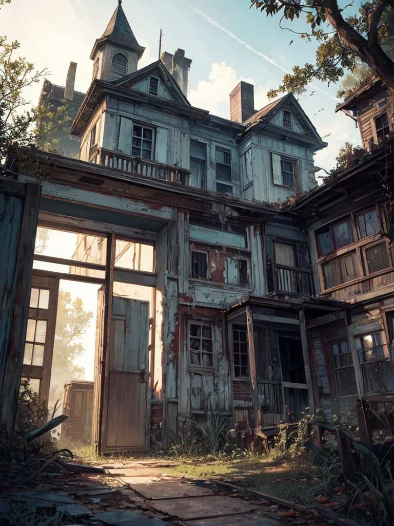 Abandoned and mysterious horror house