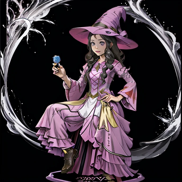 a beautiful witch girl preparing a potion 