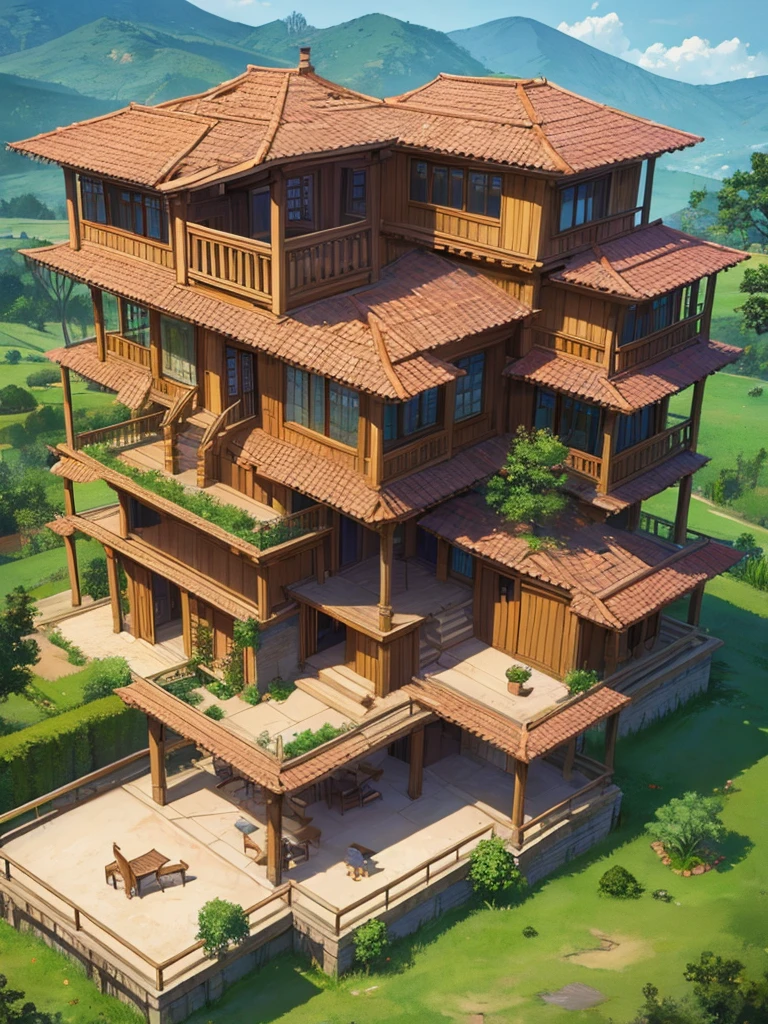 Draw a Western-style house like an Escher optical illusion