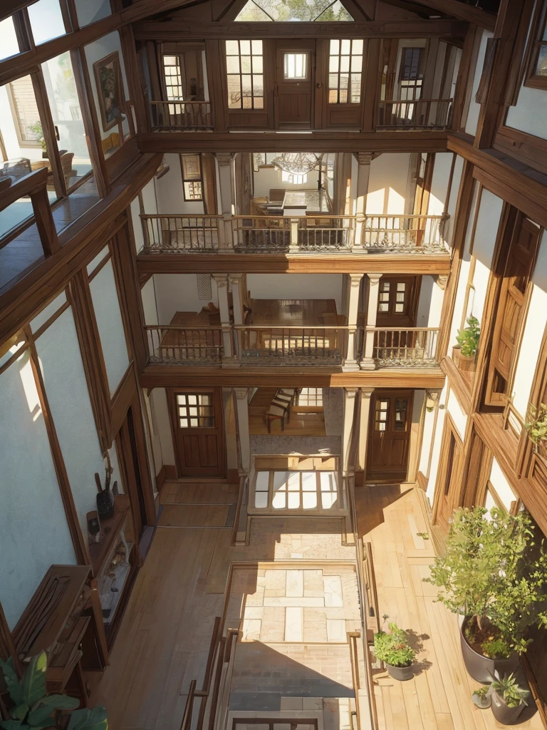 Draw a Western-style house like an Escher optical illusion