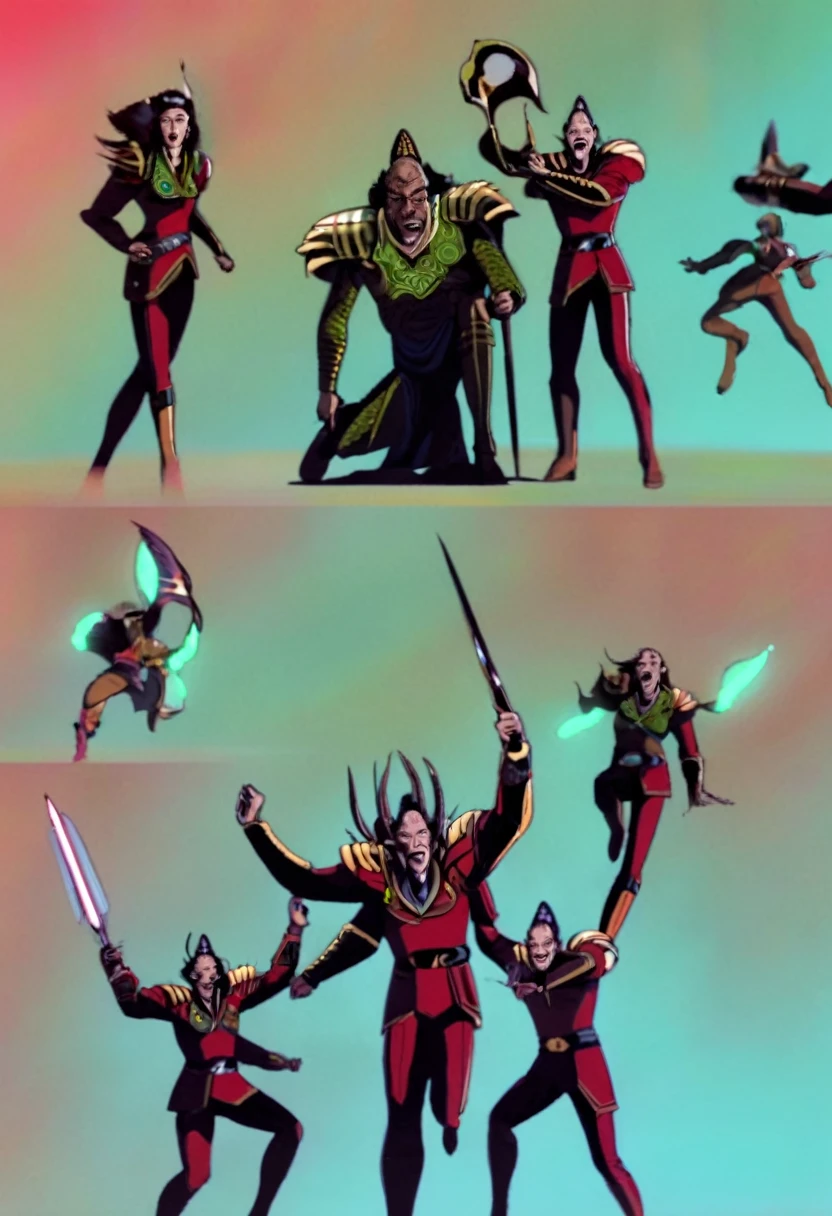 (best quality,8k),(photorealistic:1.37),(realistic:1.37),(detailed:1.1),(vivid colors),(physically-based rendering),(ultra-detailed),(bokeh) Star Trek Klingons, intense gazes, ancient warriors, menacing presence, tribal tattoos, , robust physique, intricate armor, distinctive ridges, piercing eyes, ferocious expressions, proud stances, majestic poses, elaborate headpieces, battle scars, leather garments, ceremonial weapons, background filled with futuristic architecture, starship interiors, advanced technology, vibrant energy fields, dynamic lighting, epic battle scenes, intergalactic landscapes, cosmic atmosphere.weyh males fenale younger and older some more delicate looking including alll variations of CanonStar Trek Klingons
