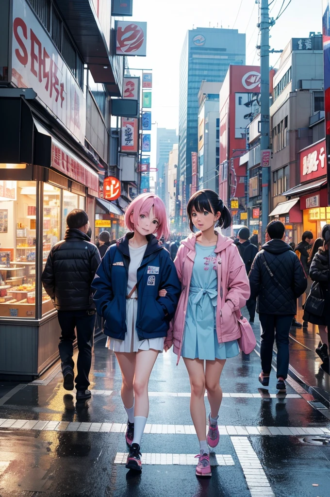 In the bustling streets of Akihabara on a sunny day, a high-definition scene unfolds: a premium-grade image of a Japanese girl strolling with a smile. She sports a blue jacket over a pink shirt adorned with a car stamp, her short hair framing her face elegantly. Behind her glasses, her eyes radiate warmth and curiosity. The ambient occlusion and global illumination techniques capture the atmospheric effects of the vibrant cityscape, with reflections shimmering on storefront windows and shadows dancing playfully along the pavement.
The composition is carefully crafted, with symmetry enhancing the overall aesthetic. Subtle gradients in the sky and surroundings add depth and dimension to the scene, while color harmony infuses the image with a sense of cohesion. Rendered in full HD, every detail, from the folds of her jacket to the texture of the pavement, is crisp and clear.
The depth of field draws focus to the character design, reminiscent of anime 90s style, while manga influences are evident in the expressive lines and emotive features. As she walks, she embodies the essence of Akihabara - a melting pot of culture, technology, and creativity. This AI-generated image captures the spirit of the moment, inviting viewers to immerse themselves in the charm and energy of one of Tokyo's most iconic districts.