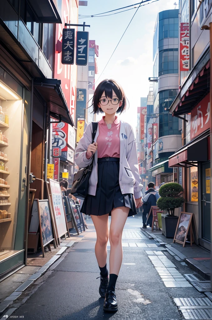 In the bustling streets of Akihabara on a sunny day, a high-definition scene unfolds: a premium-grade image of a Japanese girl strolling with a smile. She sports a blue jacket over a pink shirt adorned with a car stamp, her short hair framing her face elegantly. Behind her glasses, her eyes radiate warmth and curiosity. The ambient occlusion and global illumination techniques capture the atmospheric effects of the vibrant cityscape, with reflections shimmering on storefront windows and shadows dancing playfully along the pavement.
The composition is carefully crafted, with symmetry enhancing the overall aesthetic. Subtle gradients in the sky and surroundings add depth and dimension to the scene, while color harmony infuses the image with a sense of cohesion. Rendered in full HD, every detail, from the folds of her jacket to the texture of the pavement, is crisp and clear.
The depth of field draws focus to the character design, reminiscent of anime 90s style, while manga influences are evident in the expressive lines and emotive features. As she walks, she embodies the essence of Akihabara - a melting pot of culture, technology, and creativity. This AI-generated image captures the spirit of the moment, inviting viewers to immerse themselves in the charm and energy of one of Tokyo's most iconic districts.