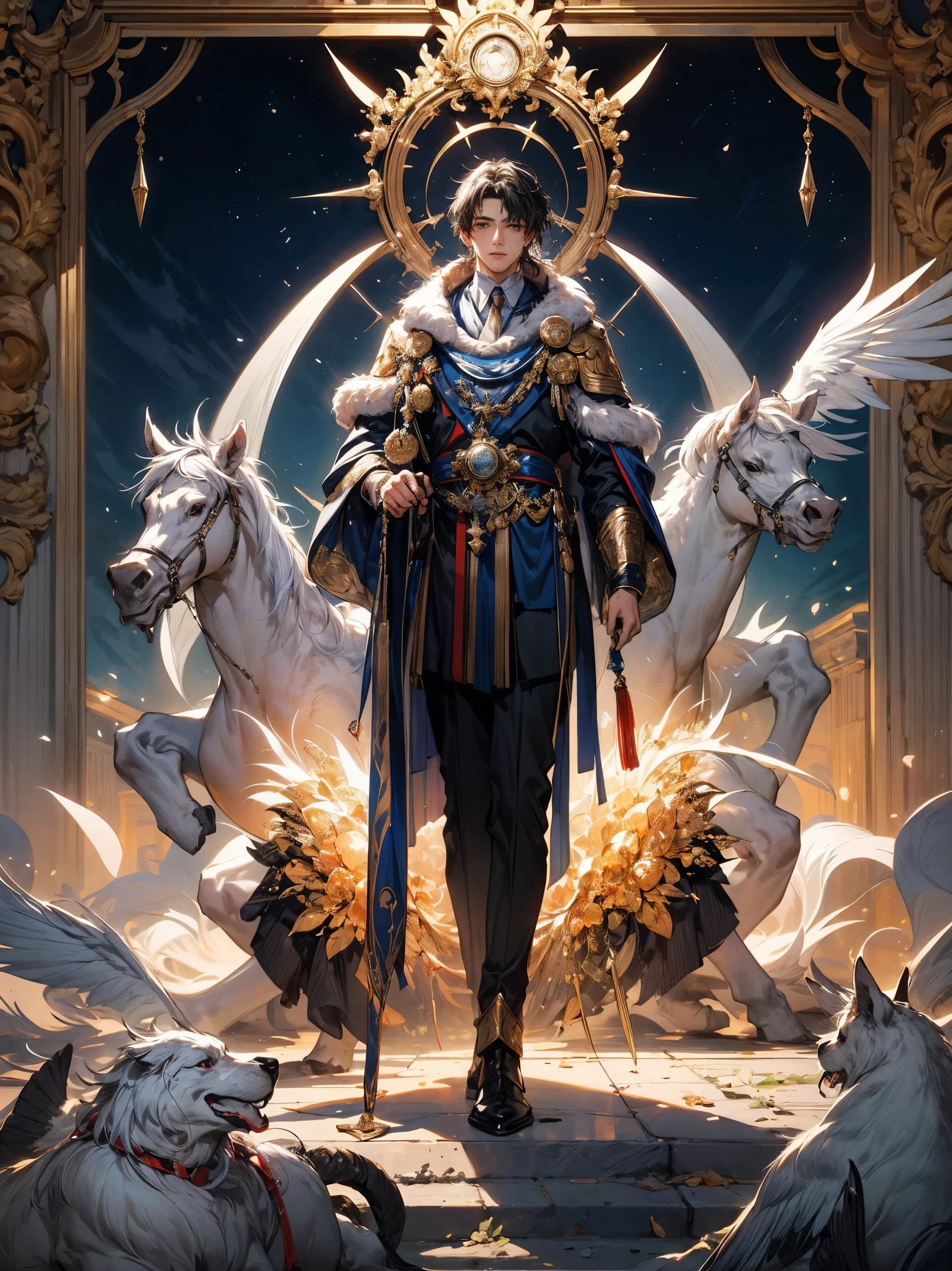 (masterpiece:1.4), (highest quality:1.4), (High resolution:1.4), (masterpiece, highest quality, High resolution:1.4), Future Roman Emperor Constantine I、Considered a leader with political astuteness and strategic insight。彼はEconomy and tradeの発展に重点を置き、Will pursue the prosperity of the galactic nation.。Also、彼はReligious Freedomを尊重し、People of different faiths々and will promote inter-ethnic coexistence.。 Constantine I was also a powerful military leader.、未来の彼は国家のSecurity guaranteesに重要な役割を果たすでしょう。He pursued a strategy that combined technological advances with military developments.、We will build modern defense systems to deal with future threats.。 Also、Constantine I recognized the importance of education.、It will focus on disseminating knowledge and promoting culture.。Through his reform of the education system and his encouragement of art and literature,、It will support the education and cultural growth of the people.。 All in all、The future Emperor Constantine I was a strong and ambitious leader.、Economy and trade、Religious Freedom、Security guarantees、We will pursue the development and prosperity of our galactic nation in many areas, including education.。masterpiece。top-quality。Super beautiful。The ultra -The high-definition。detaileds。exquisite。Character Settings。Concept Art。Digital Art。Full body portrait