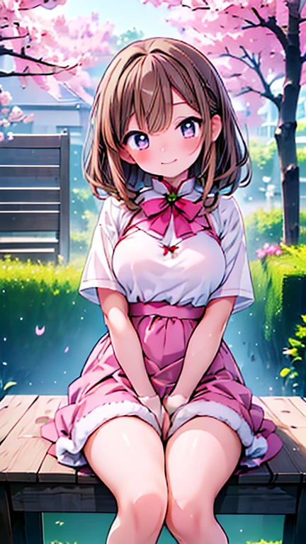 highest quality, masterpiece, Ultra-high resolution, 8k, Summer sky, early summer, (((Summer clothes)), Show anime style , One, Soft Line Art, Digital Enhancement, shojo anime touch, shojo manga core, Flowing fabric, close, (Short brown hair)), Wet Hair, Staring at us from the front, Soft Drawing, Beautiful brown hair, Clear brown eyes, A little chubby,Small breasts,(((Teasing Smile)) , Ultra High Definition Digital Anime Art, Clear facial depiction, Highly detailed girl manga character art, Ultra-detailed manga style, highest qualityの色, hand, Landscape with nature, Look up at the sky, Angle that allows you to see all the way to your feet