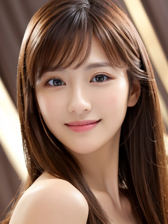 masterpiece、highest quality、High resolution、Tabletop、wallpaper、Realistic、Bright lighting、Professional Lighting、Face Light、Smooth lighting、Japanese women、Adult、Beautiful woman、action、gravure、sexy、poor、so beautiful、Beautiful Skin、Beautiful and detailed、Detailed face、slim、Moderate，Medium Long Hair、Slightly dark brown hair、Iris、Looking at the camera、A little smile