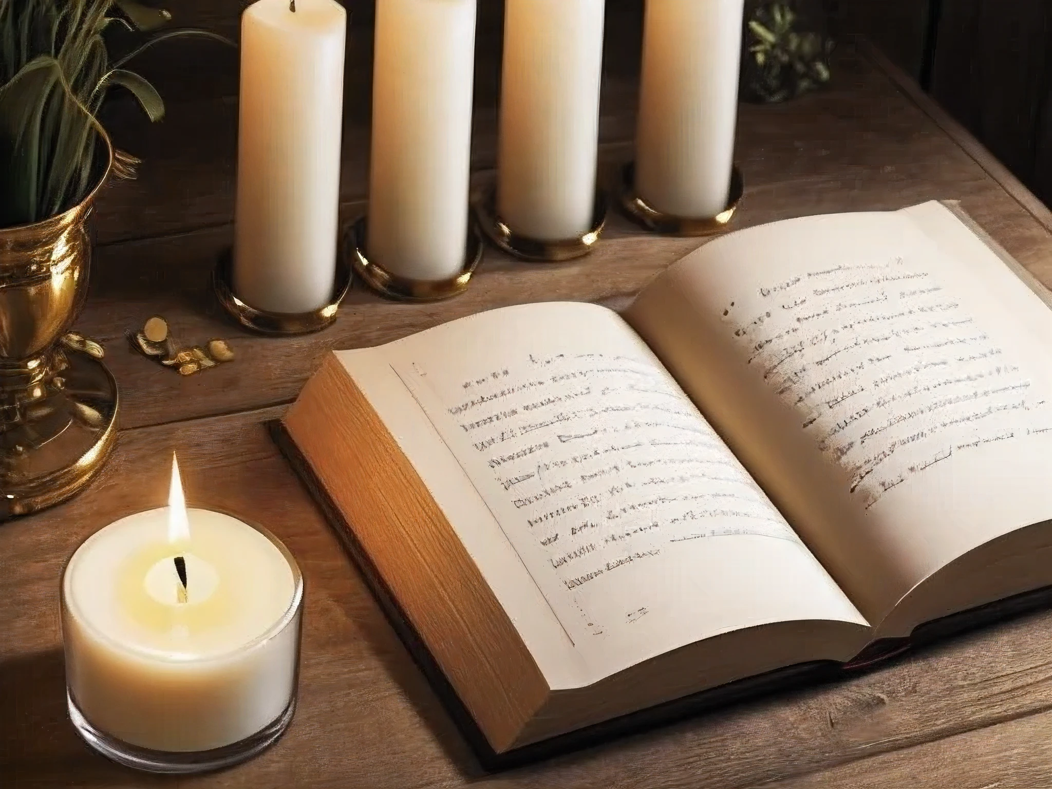 The book is written in a candle with the name of Sohail and Spring, and around it is filled with candles.