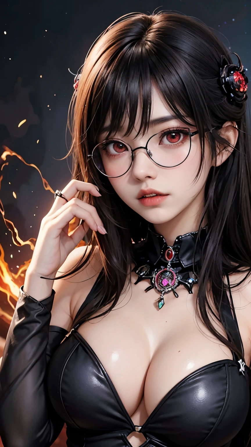 (highest quality,High resolution:1.2),(dark,Threatening:1.1),(Bad luckな:1.1), In the vortex of space,
Heart of a Goth Maiden, Very dark shade.
Her Eyes, Like dazzling fur in a starless haze,
A symphony of despair in their eyes.
Her Mogul Snaps, Mysterious Cemetery,
Think about it, The source of her sadness.
With her black hair swaying in the moonlight,
She weaves despair into her dreams.
oh, Her Soul, Shadow'Embrace,
Take me to space.
At each step of the Kelhudelgoring, She summons darkness,
Dance of the Void, Whippler Big Spark.
Her touch is an icy caress of the void,
In her vague existence, I am left confused.
For Love, Bumblewisk, Cosmic Power,
Stars shining in the endless night.
Confusion swirls, Let the emptiness cry out,
Our love is a dazzling dream in the universe.
Gothic Witch of the entire star world,
In your void, I find my soul.
Hypermaximalist, Anime Style, Breathtaking oil paintings, Surreal, Ultra-realistic digital illustrations that mimic the style of oil paintings, Seamlessly blends the psychedelic visionary art of Alex Grey with the biomechanical aesthetic of H.R. Giger. Great composition, masterpiece, highest quality, (devil,Satan,Lucifer:1.1),(devilish:1.1),(Bad luck,Bad luckな:1.1),(Powerful figure:1.1、Big Breasts、Glasses) 、 ((((Huge glasses, Nerd Glasses, thick glasses, Round Glasses)))),(((Big Breasts)))、(Red eyes glow:1.6)、(Red glowing eyes,Sharp teeth:1.1),(Black wings,thick,shabby:1.1),(hellish landscape:1.1),(fire,sulfur:1.1),(Threatening atmosphere:1.1),(dark shadows,Threatening presence:1.1),(Bad luck clouds,Stormy Skies:1.1),(dark,Spooky atmosphere:1.1),(Bad luck aura,Evil energy:1.1),(dark aura,cigarette:1.1),(intense heat,Burning Flames:1.1),(Surreal,Nightmare Visions:1.1),(Predicting the end:1.1),(Twisted corners,Fiery crown:1.1),(Bad luck whispers,devilish laughter:1.1),(Cry of pain,echoing screams:1.1),(Bad luck symbols,Ancient runes:1.1),(Mysterious Relic,dark artifacts:1.1),(Infernal Ritual,Ritual sacrifice:1.1),(devilish minio