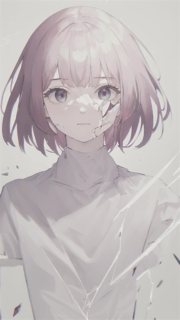 1girl, solo, <lora:Depression:0.8> depression <lora:Linie:0.7> Linie, purple eyes,