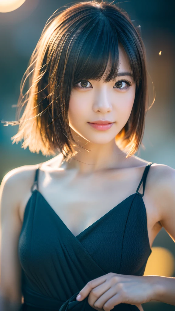 1girl, short black bob hairstyle, big brown eyes, shy smile, beautiful detailed eyes, beautiful detailed lips, extremely detailed eyes and face, longeyelashes, revealing clothing, bathing in japanese hot springs, beautiful night sky, japanese beauty, cute, (best quality,4k,8k,highres,masterpiece:1.2),ultra-detailed,(realistic,photorealistic,photo-realistic:1.37), HDR, studio lighting, ultra-fine painting, sharp focus, physically-based rendering, extreme detail description, professional, vivid colors, bokeh, portrait