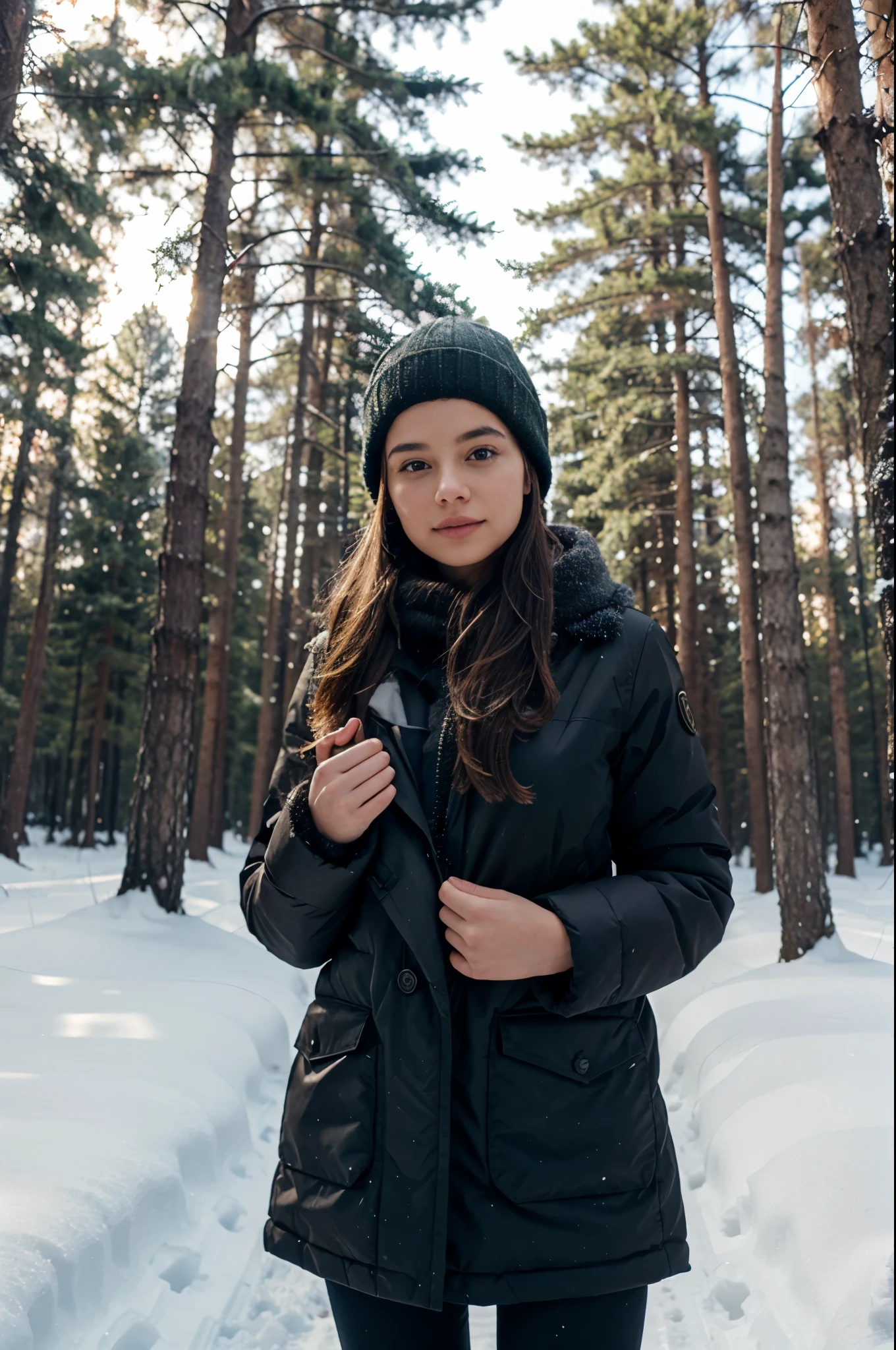 girl in the winter forest