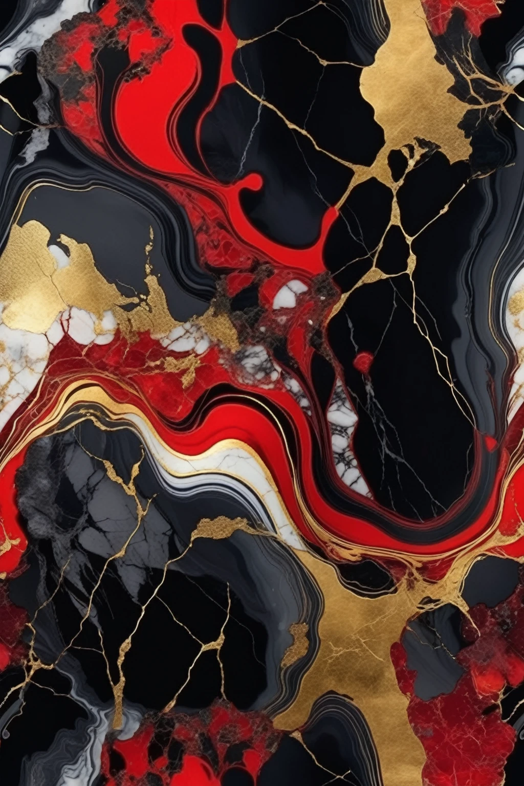 a beautiful abstract marble texture, with colors of black, red and gold, highly detailed, intricate design, marble material, black obsidian material, ruby material, gold material, BY Anne Bachelier,