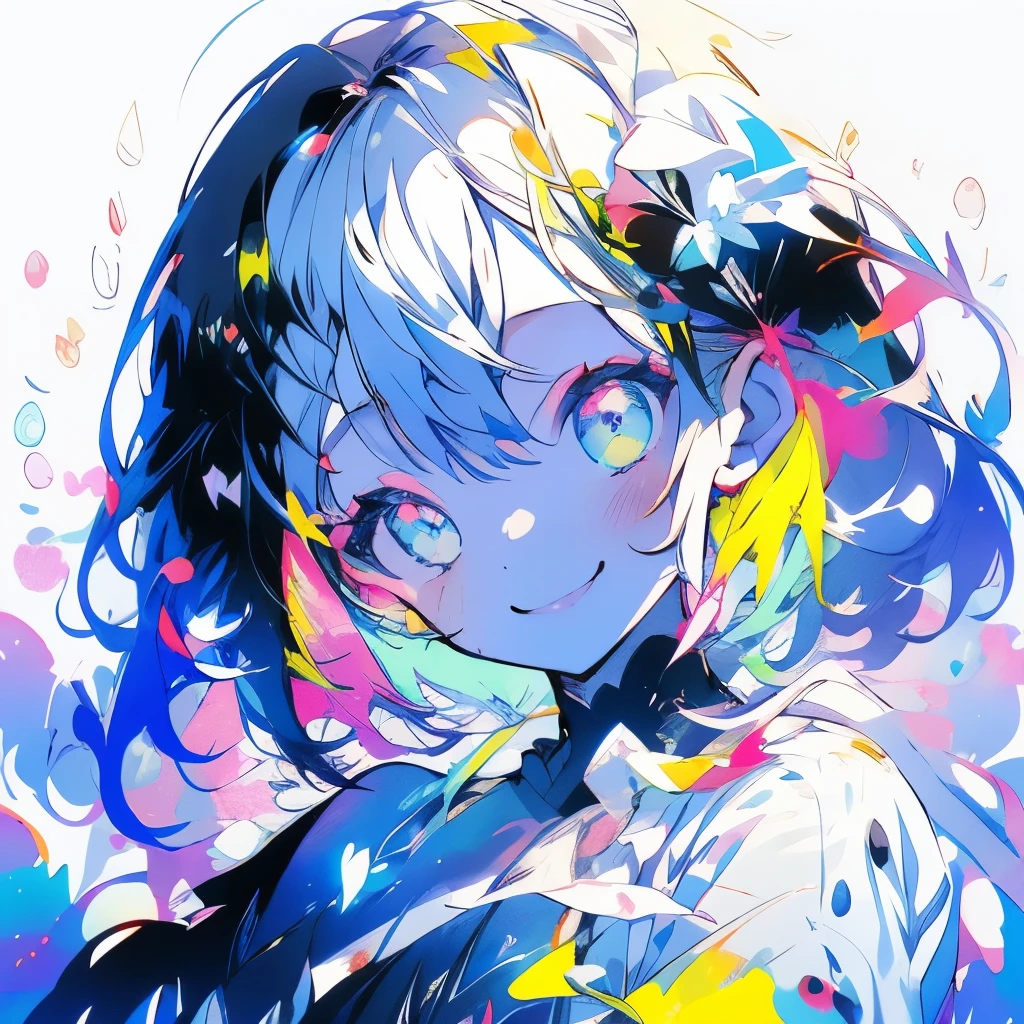(Very bright:1.1), White Background, [1 Girl:7], (Head tilt:1.2),smile、 ([sketch|watercolor \(Moderate\)]:1.15), (Inkblot:1.1), (pale:1.2), Vector Trace, Gradient Blending, Bright colors,colorful、flower、 That&#39;s excellent, Very detailed, Complex, (Very high contrast:1.4)
