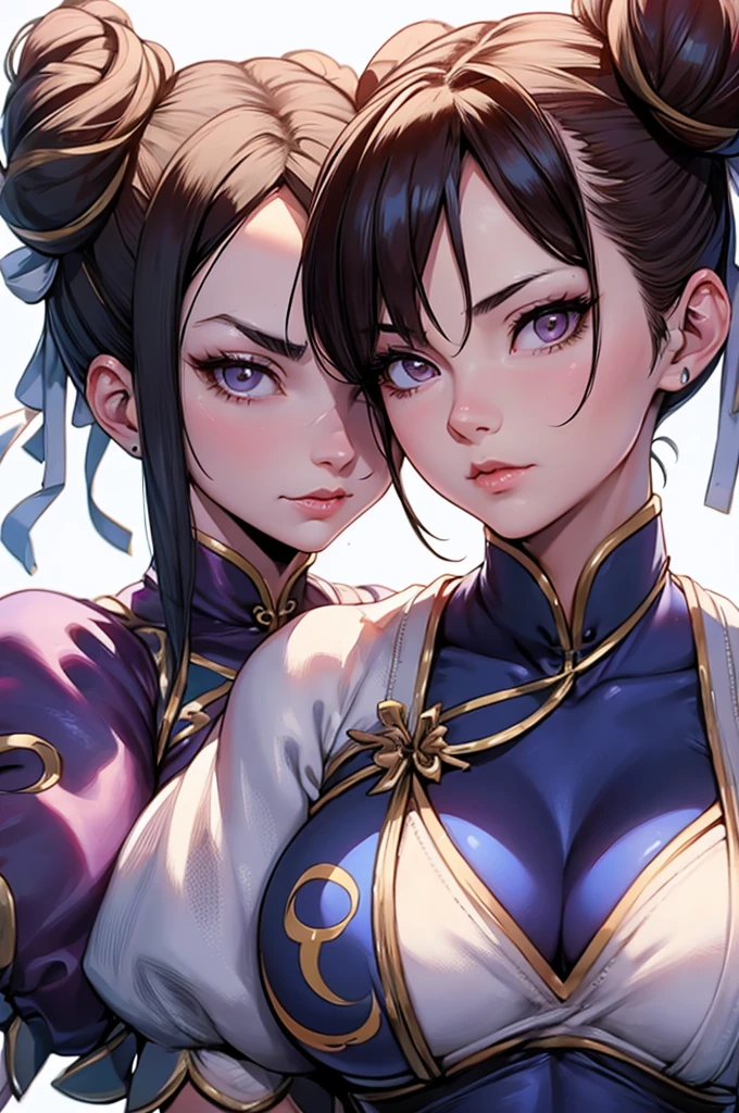 chun li beijando a juri han nos rosto,chun li e juri han beijo,belas coxas,imagem detalhada,sexy lighting