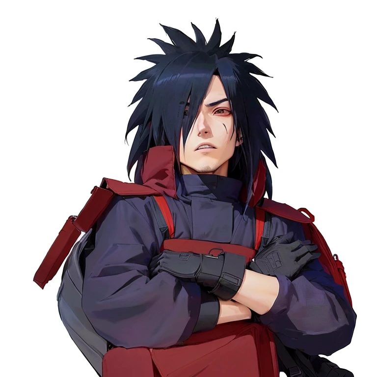 a close up of a person with a backpack and a backpack, madara uchiha, itatchi uchiha, sasuke uchiha, itachi uchiha, akatsuki akira, from naruto, itachi, joker looks like naruto, joker as naruto, anime style character, tanjiro kamado, okata kazuto, anime style”