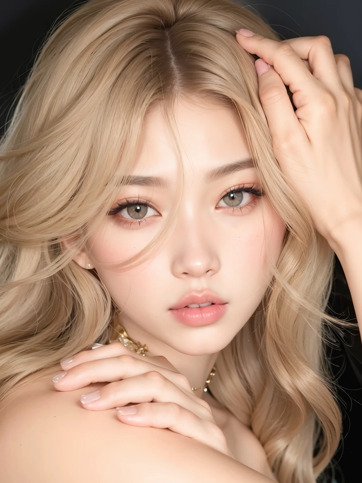 mulher araffed com longos cabelos loiros e um anel de diamante, Retrato de Jossi de Blackpink, Parque Roseanne do Blackpink, maquiagem sul-coreana popular, cabelos loiros e olhos grandes, maquiagem coreana popular, longos cabelos loiros e olhos grandes, Ulzzang, Lalisa Manobal, Lalisa Manoban do Blackpink, longos cabelos loiros e olhos grandes