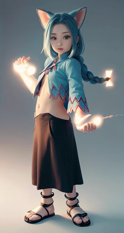 Blue Hair Surrealism, Character table, Reference Table, Standing painting, 8k, Super Detail, 1080P, Women HD, 4K, 8k, 16k, high resolution, best quality, high quality, Anatomically correct, masterpiece, precise, Ultra HD,grace,Unreal Engine,Delicate face,Long braids,slim,Long legs,miniskirt