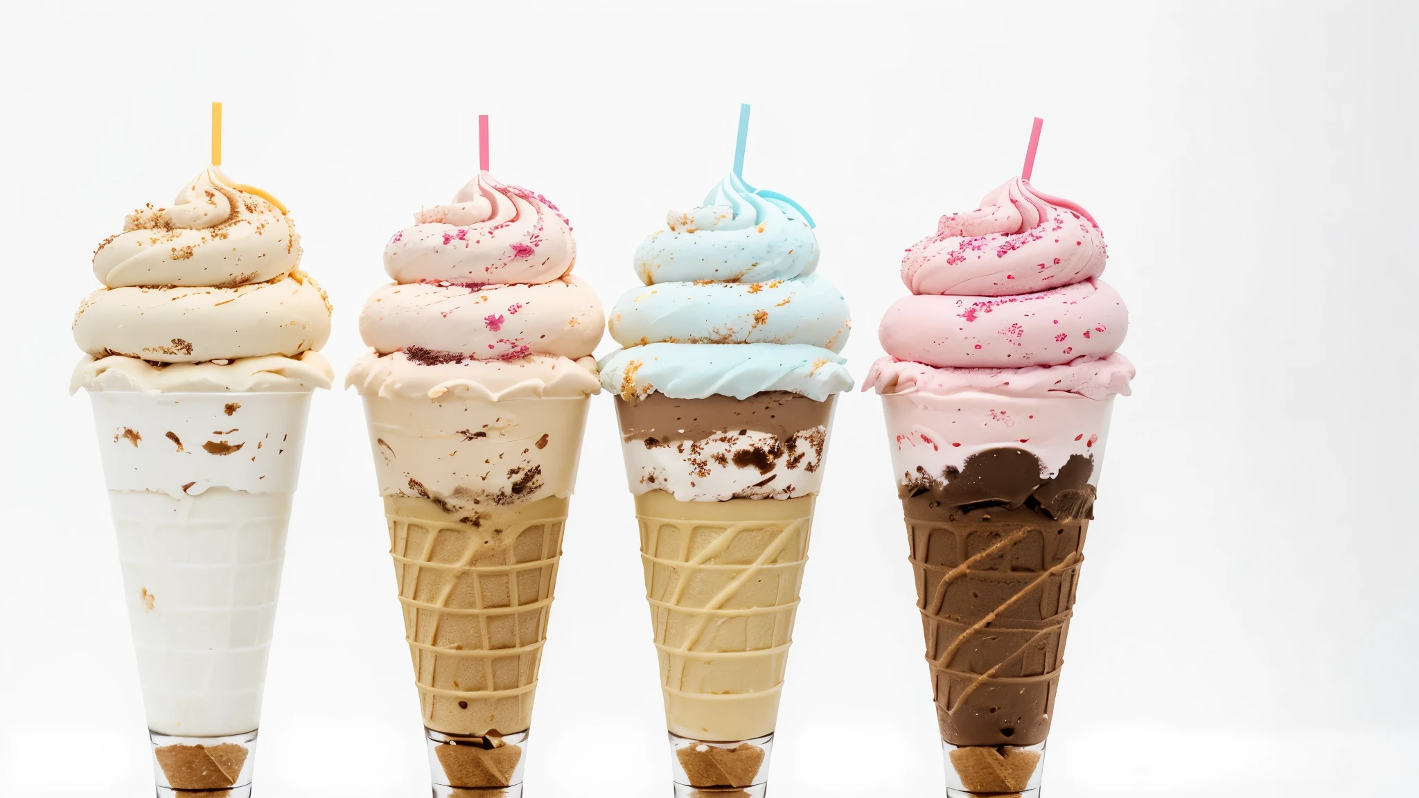 Delicious ice cream ,delicious, White background, sharp