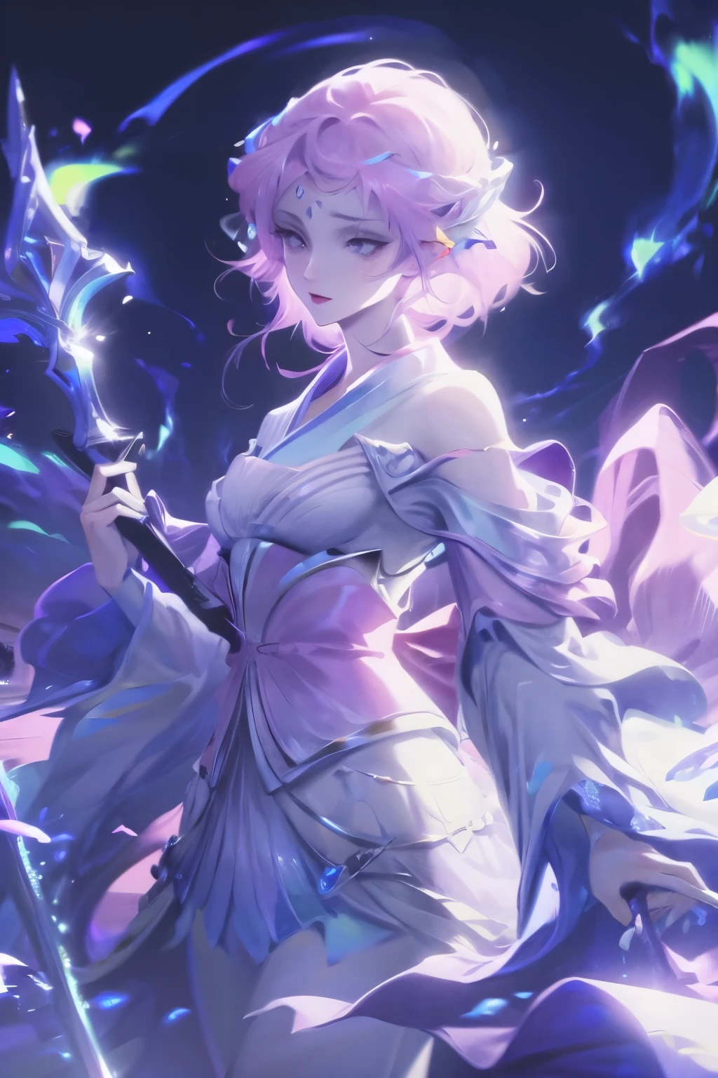 (best quality), Dark Fantasy, Great Sword, Magical girl, Goethe, Double tail, Practical, Super detailed, HD, Japanese cartoons,