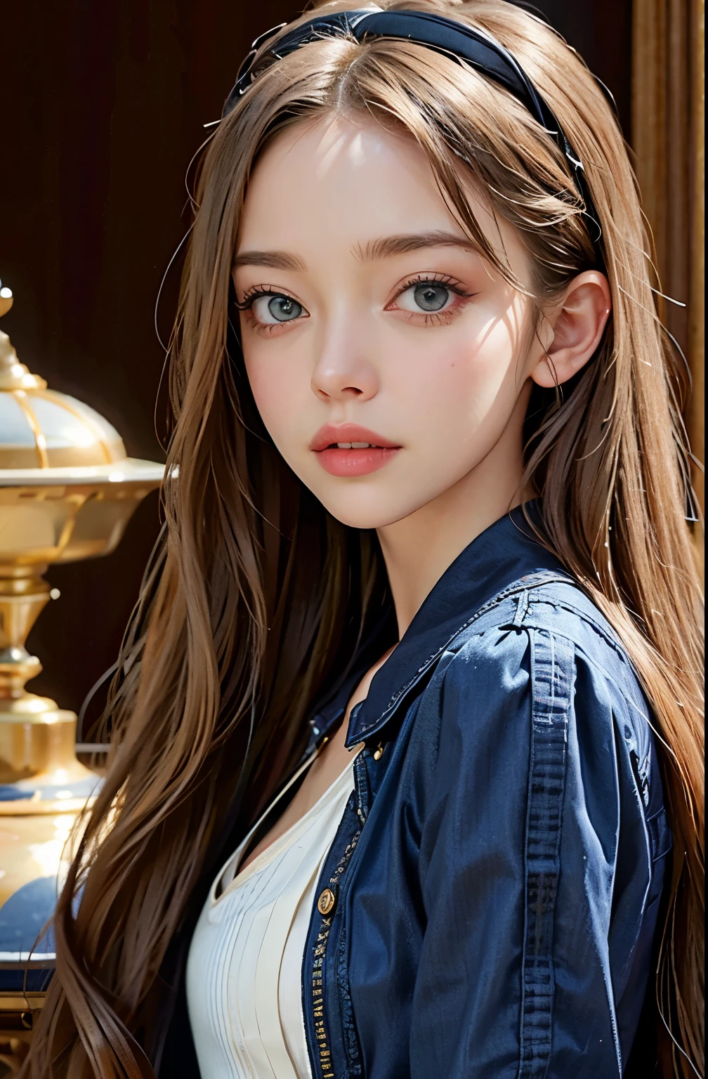 (ultra-Detailed Background, Detailed Background), Amanda Seyfried's blonde, happy smile, whole body, Absurd, High resolution, Super detailed, Very detailed, One girl, (bouquet:1.3), (Zentangle:1.2), (Geometric:1.2),(colorful),jeans、sprinkle water