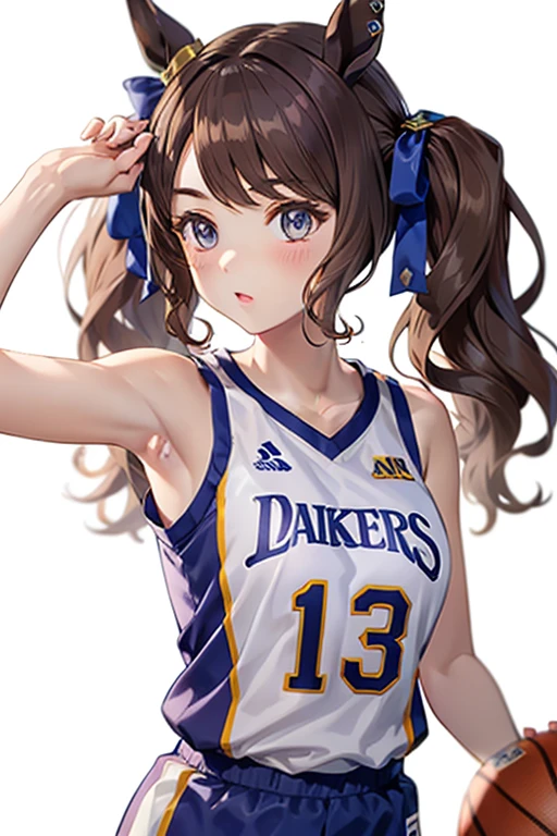 tosen jordan \(umamusume\), basketball uniform, armpits