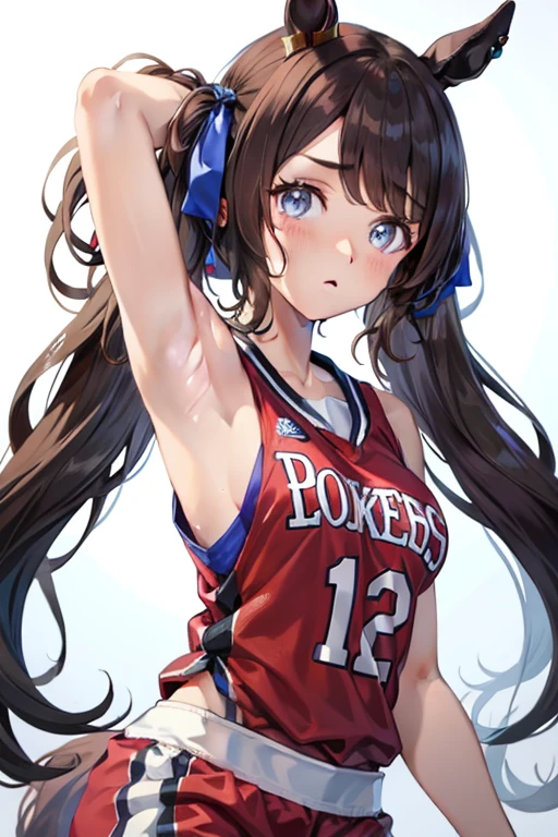 tosen jordan \(umamusume\), basketball uniform, armpits