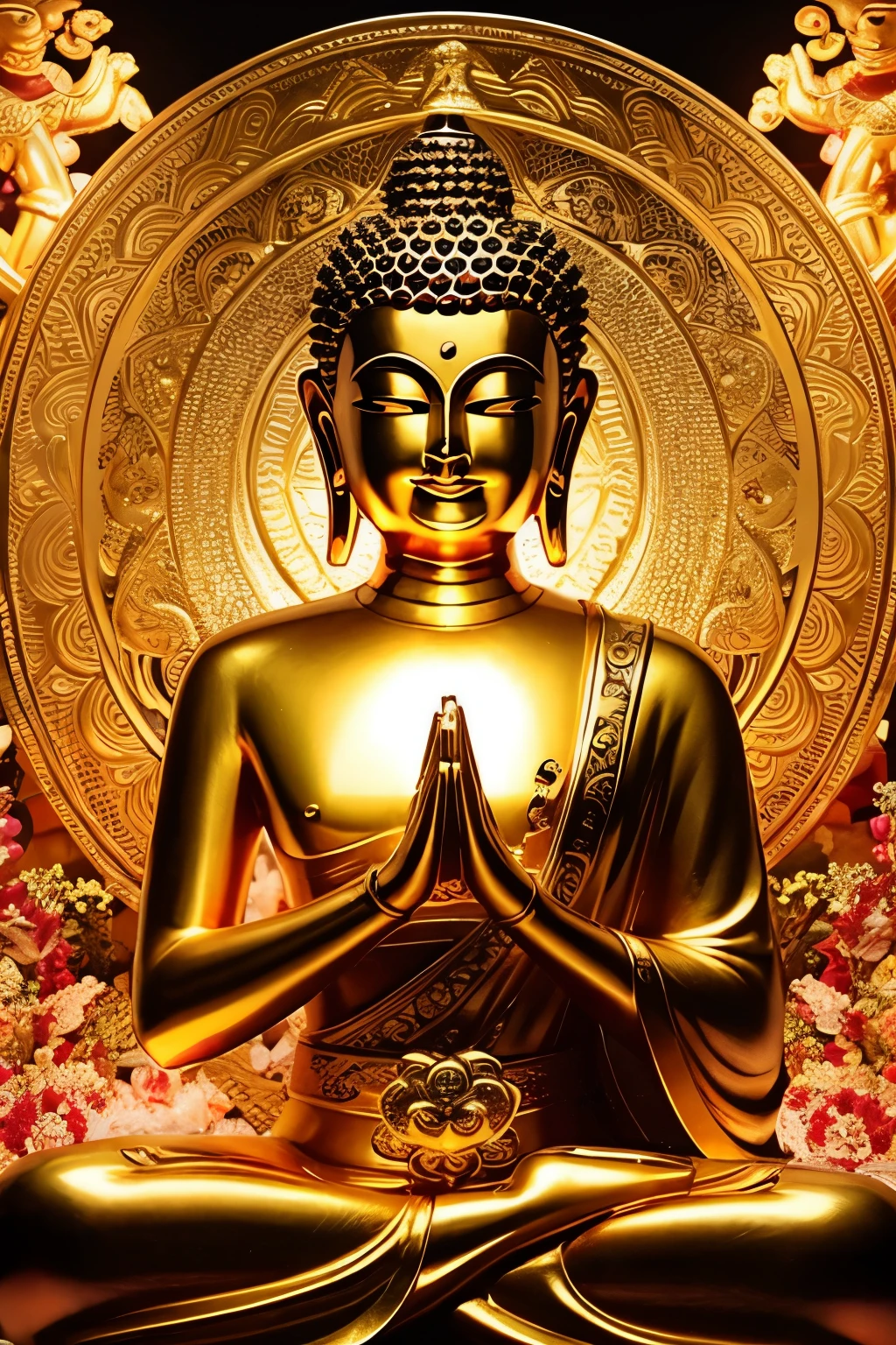 Maitreya Buddha、gold、god々Shii、is shining、眩Shii