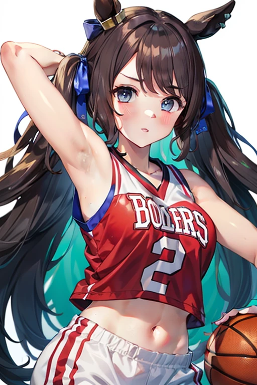 tosen jordan \(umamusume\), basketball uniform, armpits