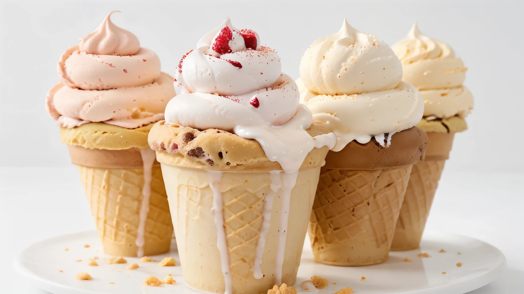 Delicious ice cream ,delicious, White background, sharp