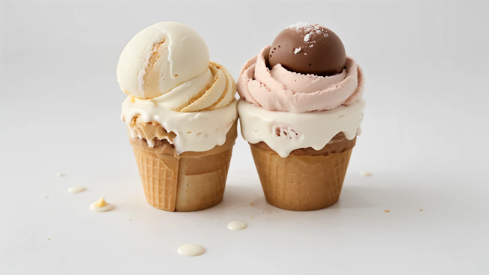 Delicious ice cream ,delicious, White background, sharp