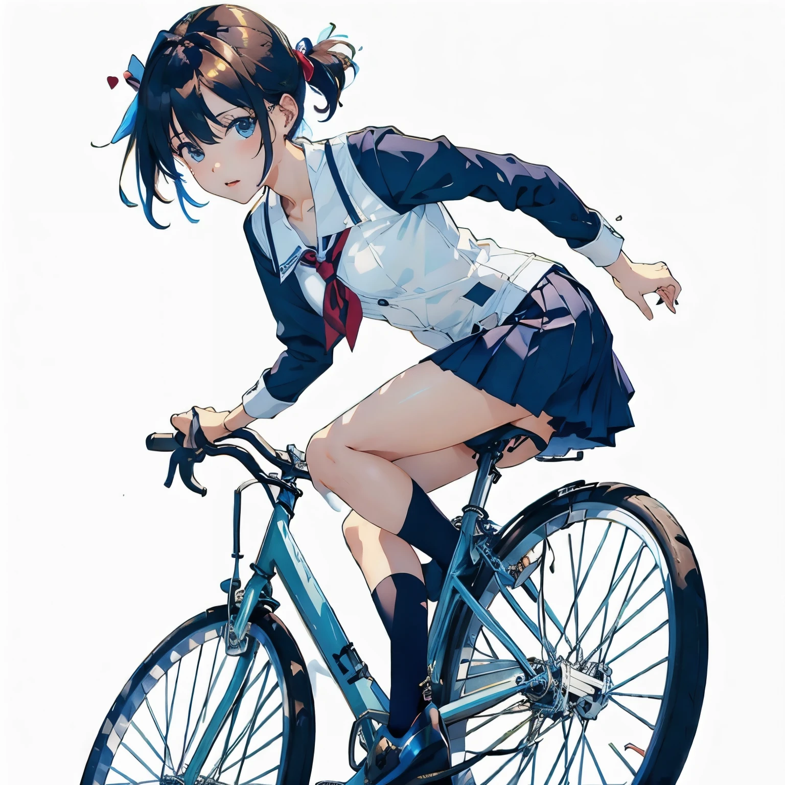 (masterpiece, highest quality:1.2),  riding a bicycle, 