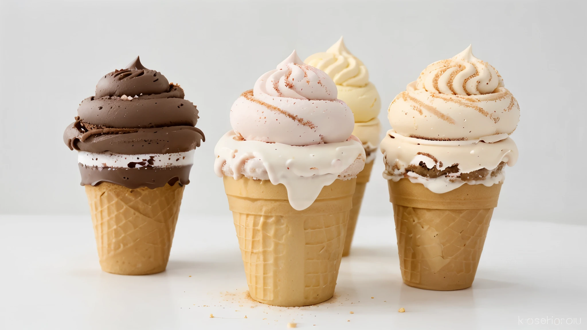Delicious ice cream ,delicious, White background, sharp