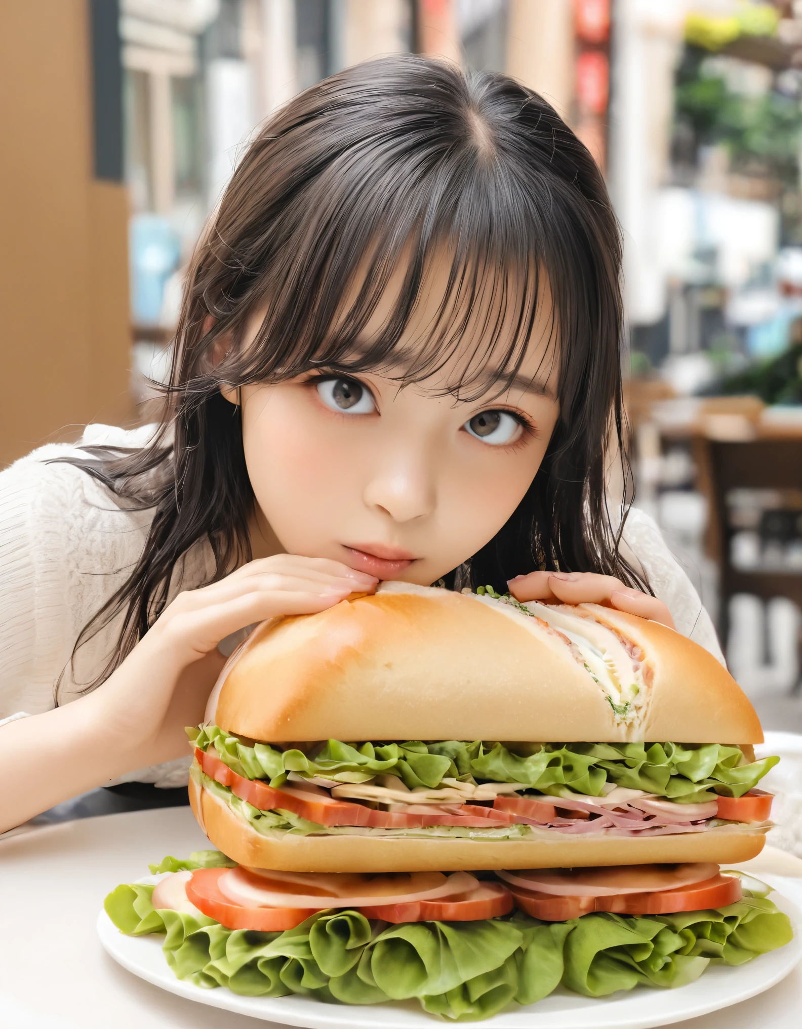 (best quality:1.2), 1girl, break, sandwich