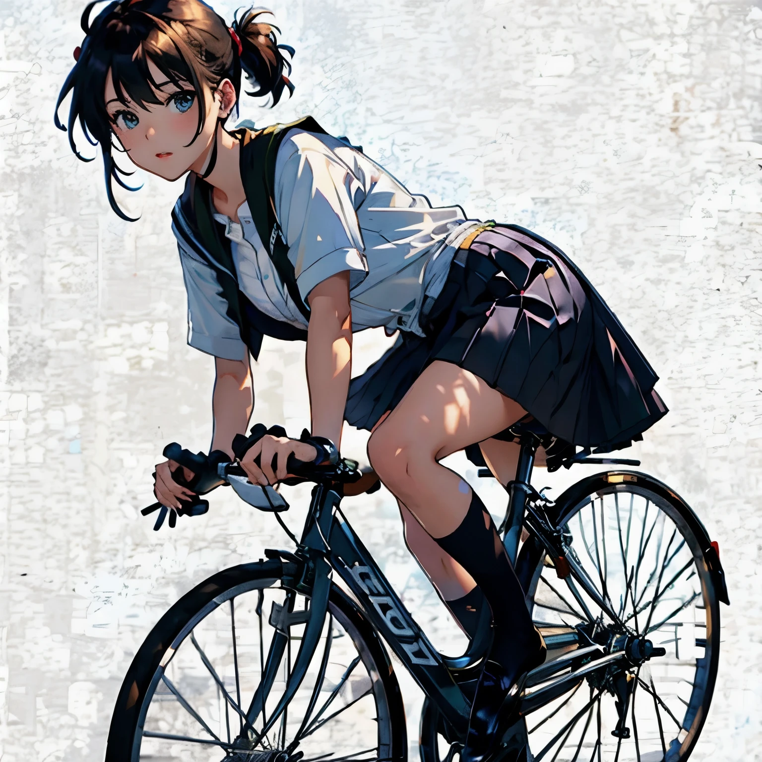 (masterpiece, highest quality:1.2),  riding a bicycle, 