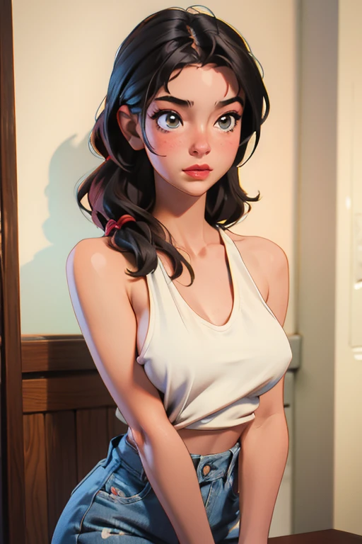 (1girl), C-cups , (realistic, photo-realistic) nacked