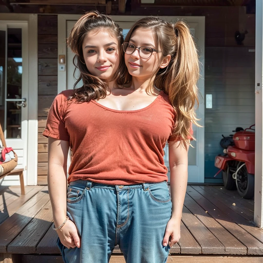 2heads, (one head adult:1.5), (one head child:1.5), (female:1.5)