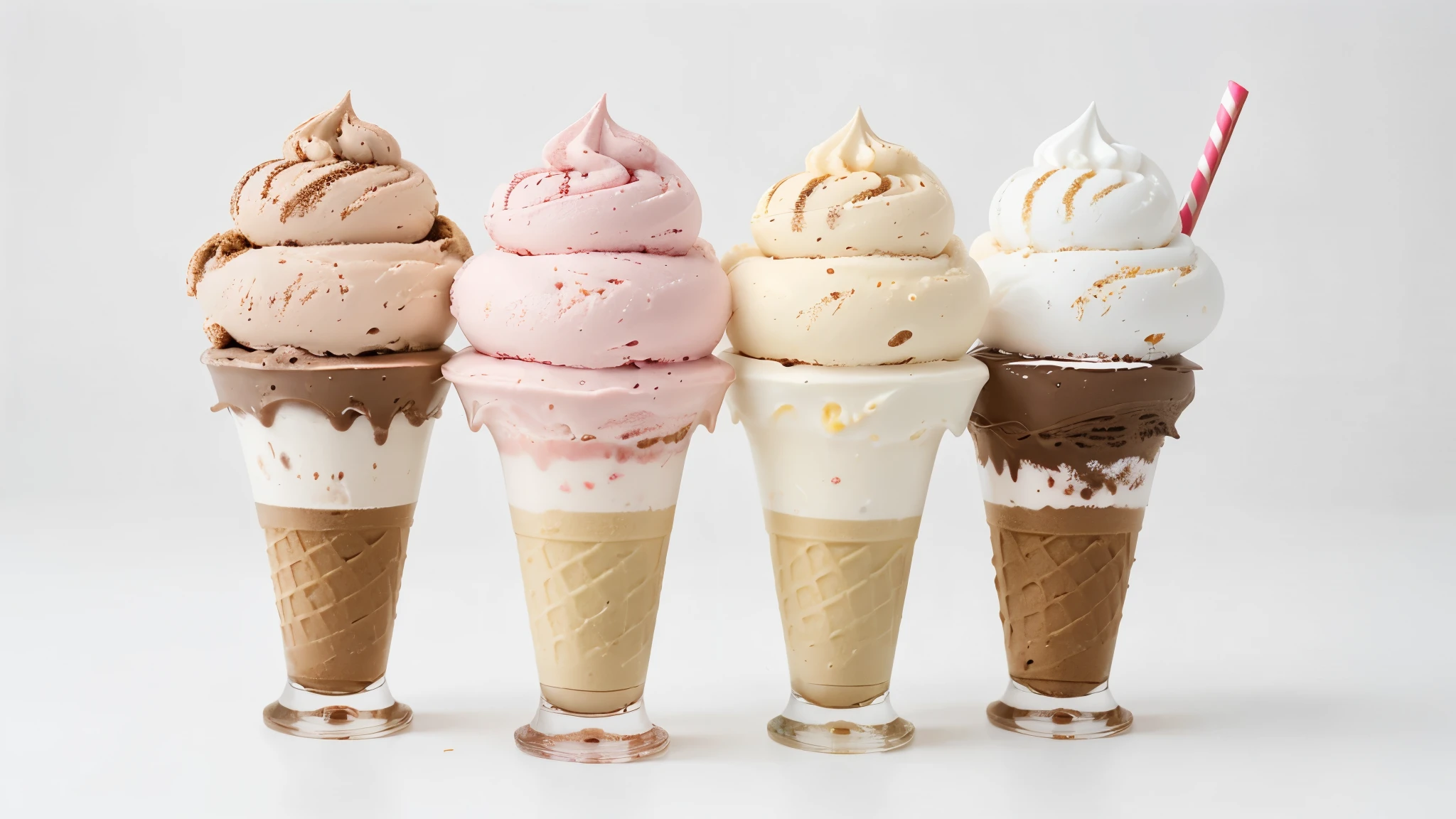 Delicious ice cream ,delicious, White background, sharp