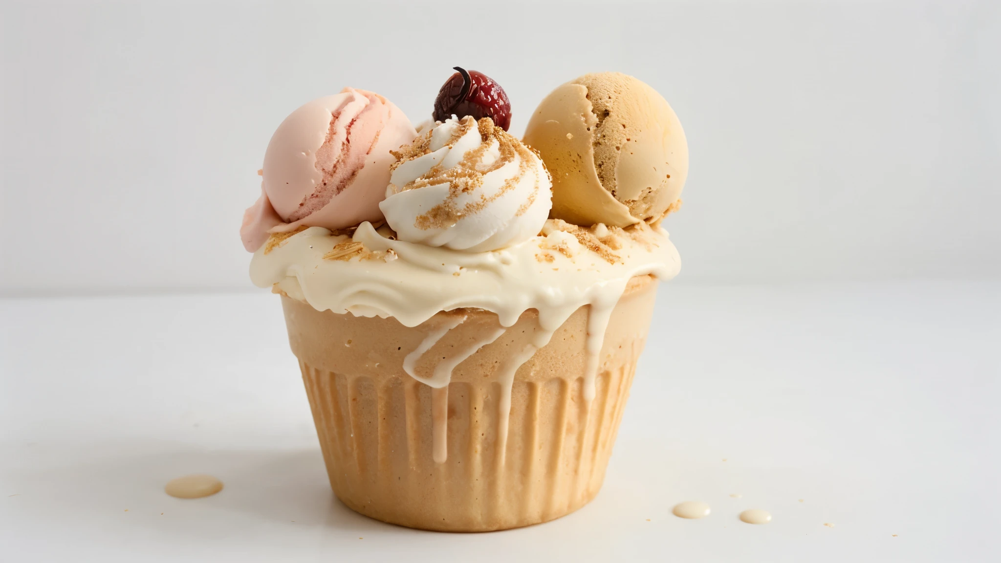 Delicious ice cream ,delicious, White background, sharp