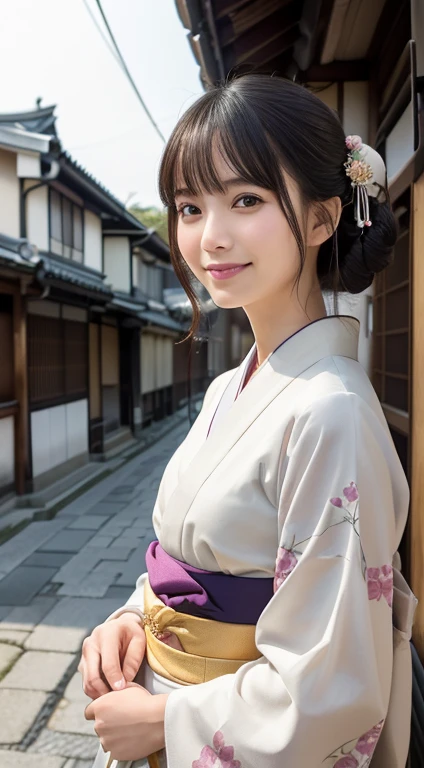 Japanese sword、Professional Lighting,(Photorealistic:1.4), (Top image quality:1.0), (超A high resolution:1.0), 8k, Raw photography, (masterpiece:0.2), (Facing the children_v1:0.5)、(最高quality Detail:1.2)、Realistic、8k er、High resolution、(1 girl:1.2)、超detailedな、High quality textures、Intricate details、detailed、Very detailed CG、High quality shadows、detailed 美しく繊細な顔、Beautiful details and a delicate eye、(Symmetrical eyes:1.2),Written boundary depth、Ray Tracing,1 girl, Japanese Girls, (Natural smile:1.4),cute, thin, kimonoを着た美しい日本人女性の肖像画, A temple in the city of Kyoto々Stand with. 鮮やかな伝統模様のkimono, Hair decorated with elegant and delicate hairpins, Gentle expression. (With the old streets of Kyoto in the background:1.4)、The soft light of a spring afternoon、Adding tranquility to the scene. Rendered in a Realistic style with great attention to detail, High resolutionの画像.Sky Porn, Magic Hour, (Realistic:1.3), finely, quality, (Tabletop:1.2), (Realistic:1.2), (最高quality), (複雑なdetailed), dramatic, Ray Tracing, photograph, +roller,Japanese swordを持つ、kimono