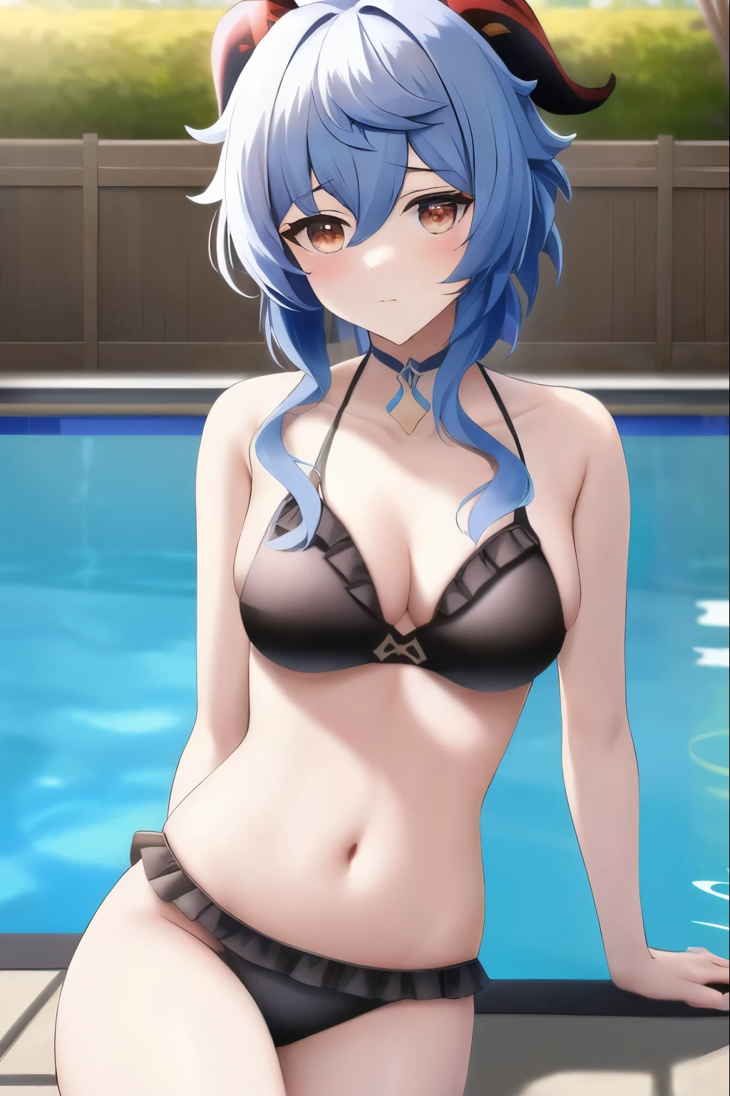 anime girl Bikiniで by a pool with a towel, Enchanting anime girl, tits, Realistic Bikini, Smooth anime CG art, tits proportions, Swimwear, Attractive anime girl, is wearing a Swimwear, Beautiful and attractive anime woman, Beautiful and attractive anime , Bikiniで, Swimwear, Naughty, Anime Best Girl, Bikini