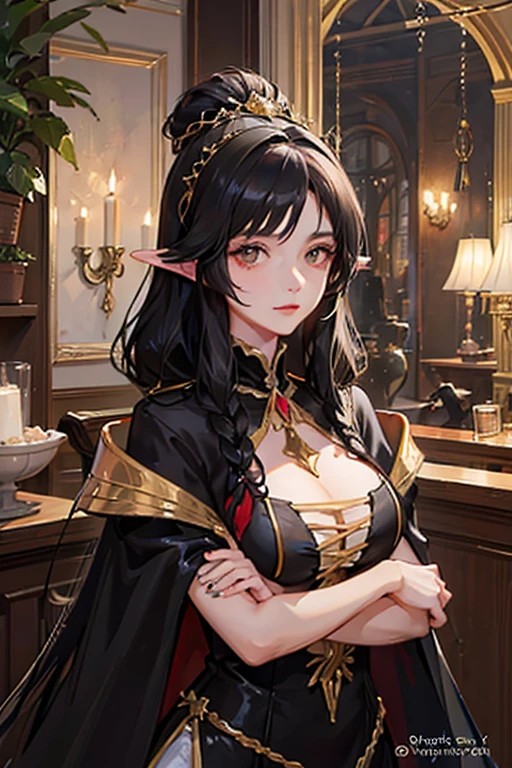 Italian girl 25 years old, very long black hair, busty, very long black hair, fantasy sorceress