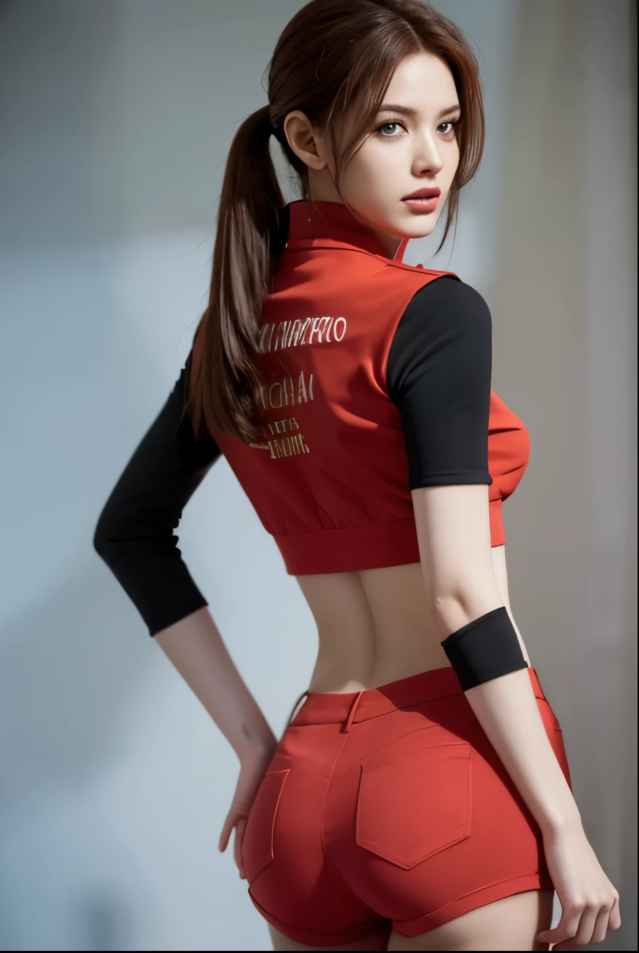 (masterpiece, best quality), 1girl , Claire Redfield, back