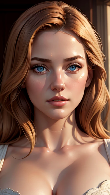 (1girl), C-cups, realistic, photorealistic, detailed facial features, beautiful eyes, delicate lips, porcelain skin, natural lighting, warm color palette, cinematic composition, high resolution, intricate details, masterpiece