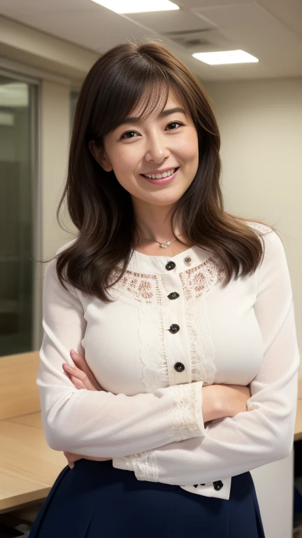 ((最high quality、8k、masterpiece:1.3))、Realistic, Sharp focus, high quality, High resolution, alone, Japanese, 優しいsmile,Middle-aged women,5, ((Big Breasts)), ((Big Ass 1.3))、Medium Long Hair, Wrinkles around the eyes, recruit、Tight Skirt、blouse、clerk、office lady、((Up to the thighs))、At the company office、In-house offices、((In an empty room))、優しいsmile、Seductive Gaze、smile、


