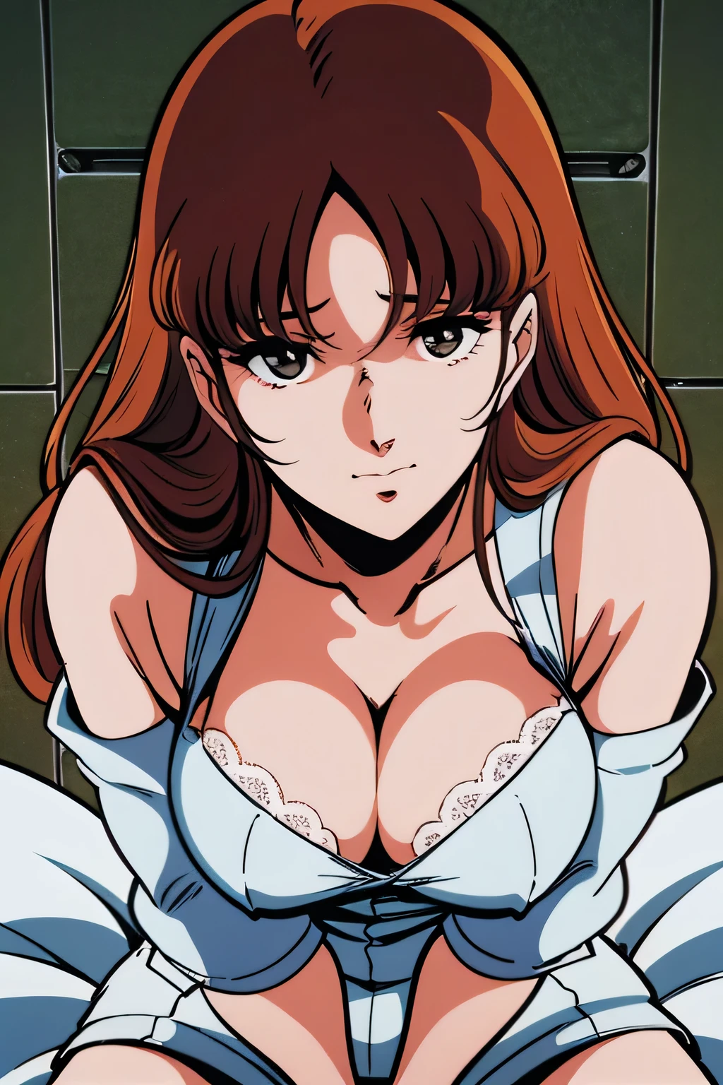 Browsing Caution、Highest quality, masterpiece, Ultra-high resolution,Mai Shiranui, Highly detailed face, Highly detailed lips, Fine grain, double eyelid,、Long eyelashes、Red cheeks、Beautiful belly button、A supple, sweaty body,80s anime has this style, 1980's anime style, 80s anime style, 80&#39;s anime vibe, 80s anime art style, 80s anime art style, Retro Anime Images, cheer up, 90s anime style, 90s anime style